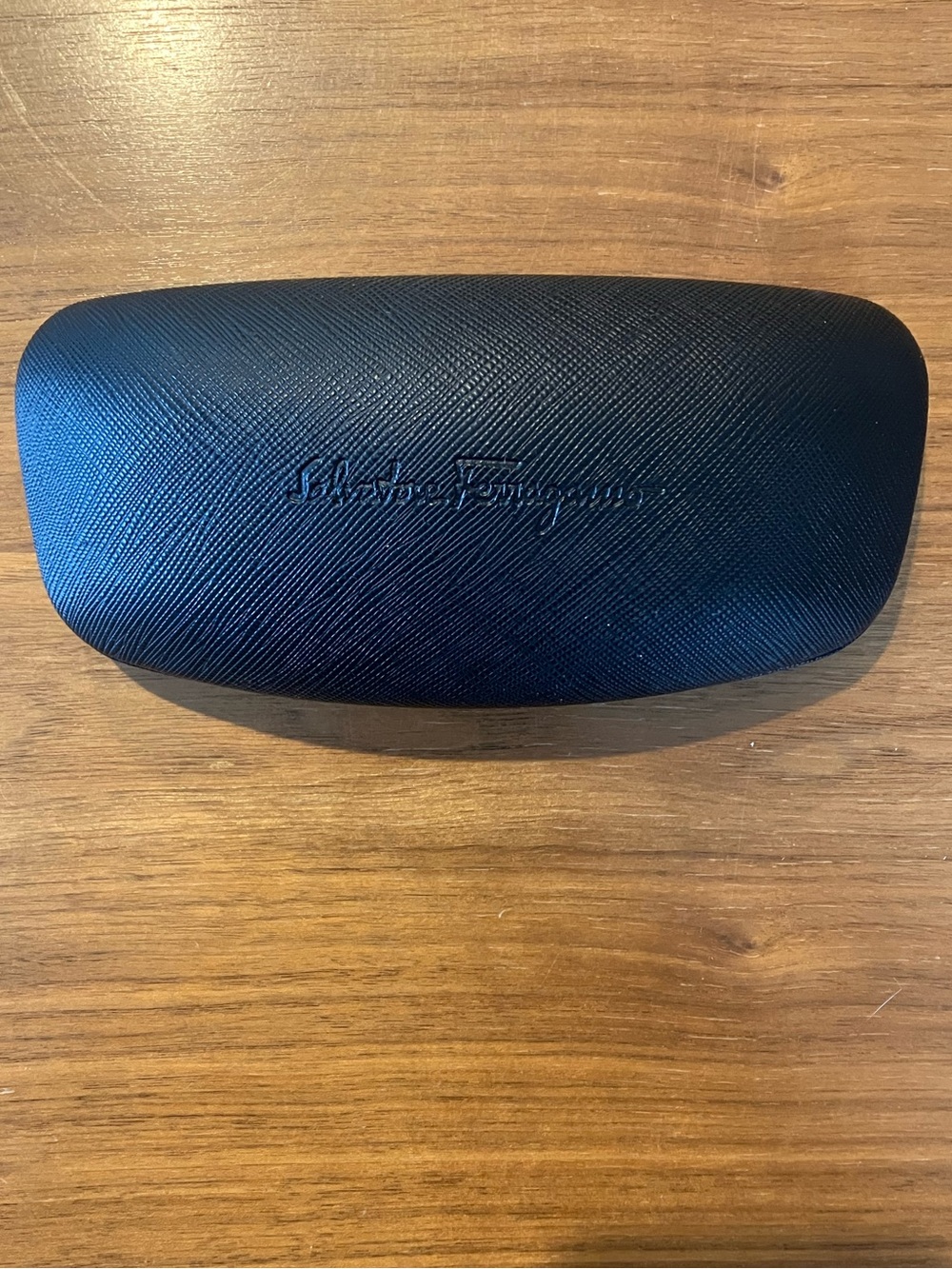 Salvatore Ferragamo Eyeglass Case Clamshell Black Unisex Hard Shell